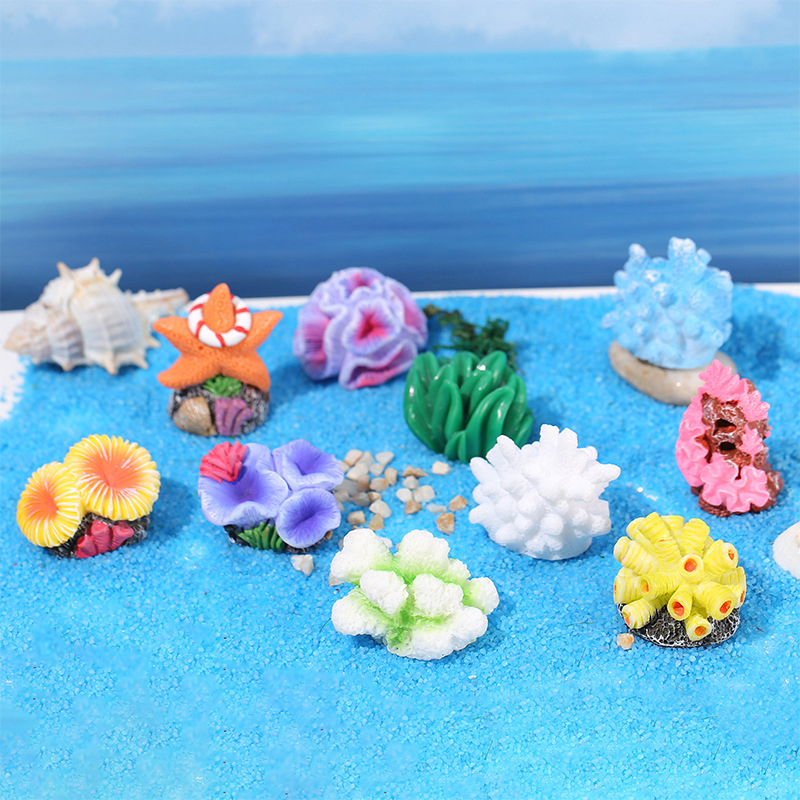 Fish Toys For Aquarium - Mini Resin Simulated Coral Seaweed Aquarium
