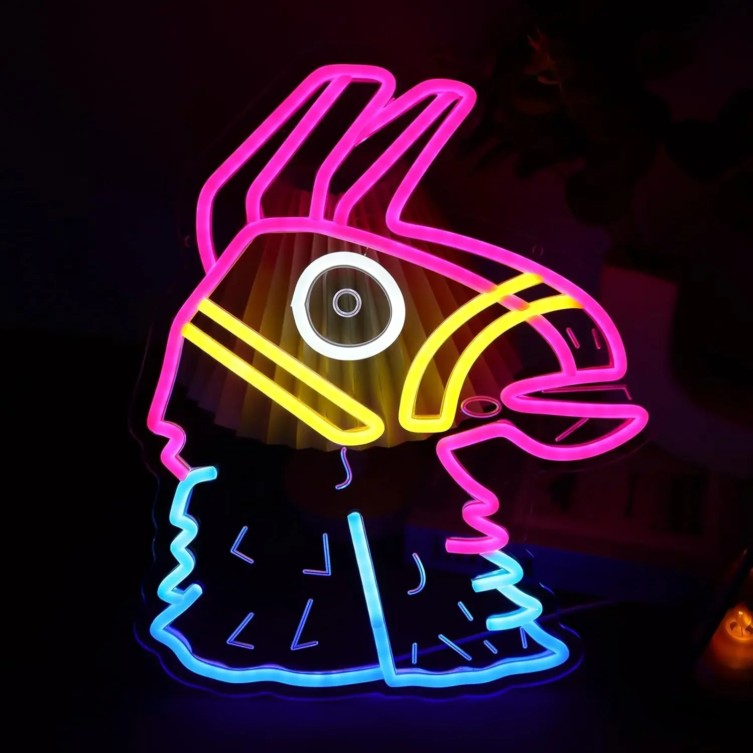 Aquarium Fish Game - Fish Neon Sign Pink Yellow Blue