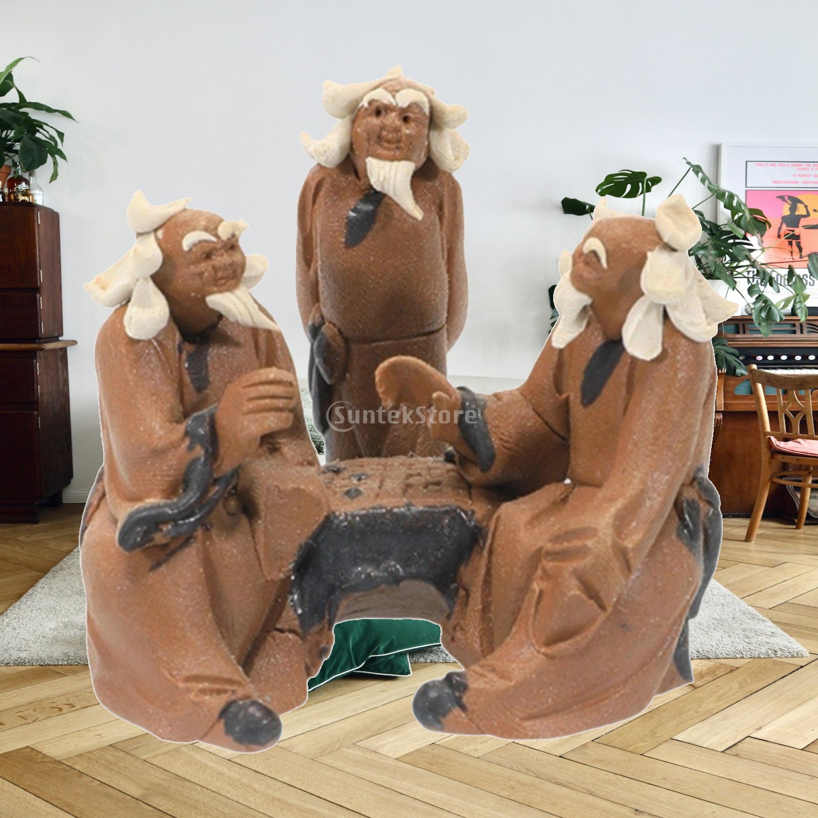 Aquarium Fish Game - Lifelike Ceramic Figurine Elder Men Chess