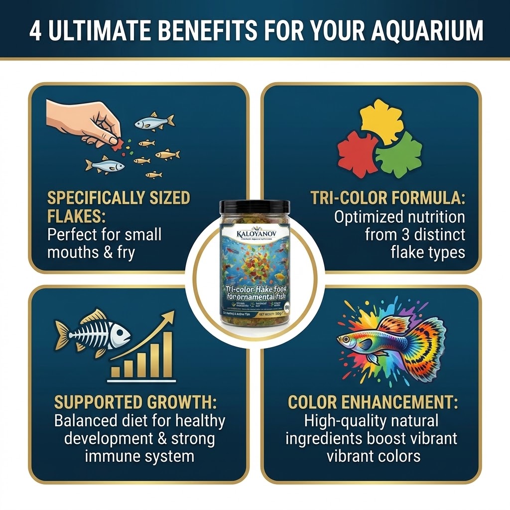 Tri-Color Aquarium Fish Food F - Fish Food Flake recension och pris