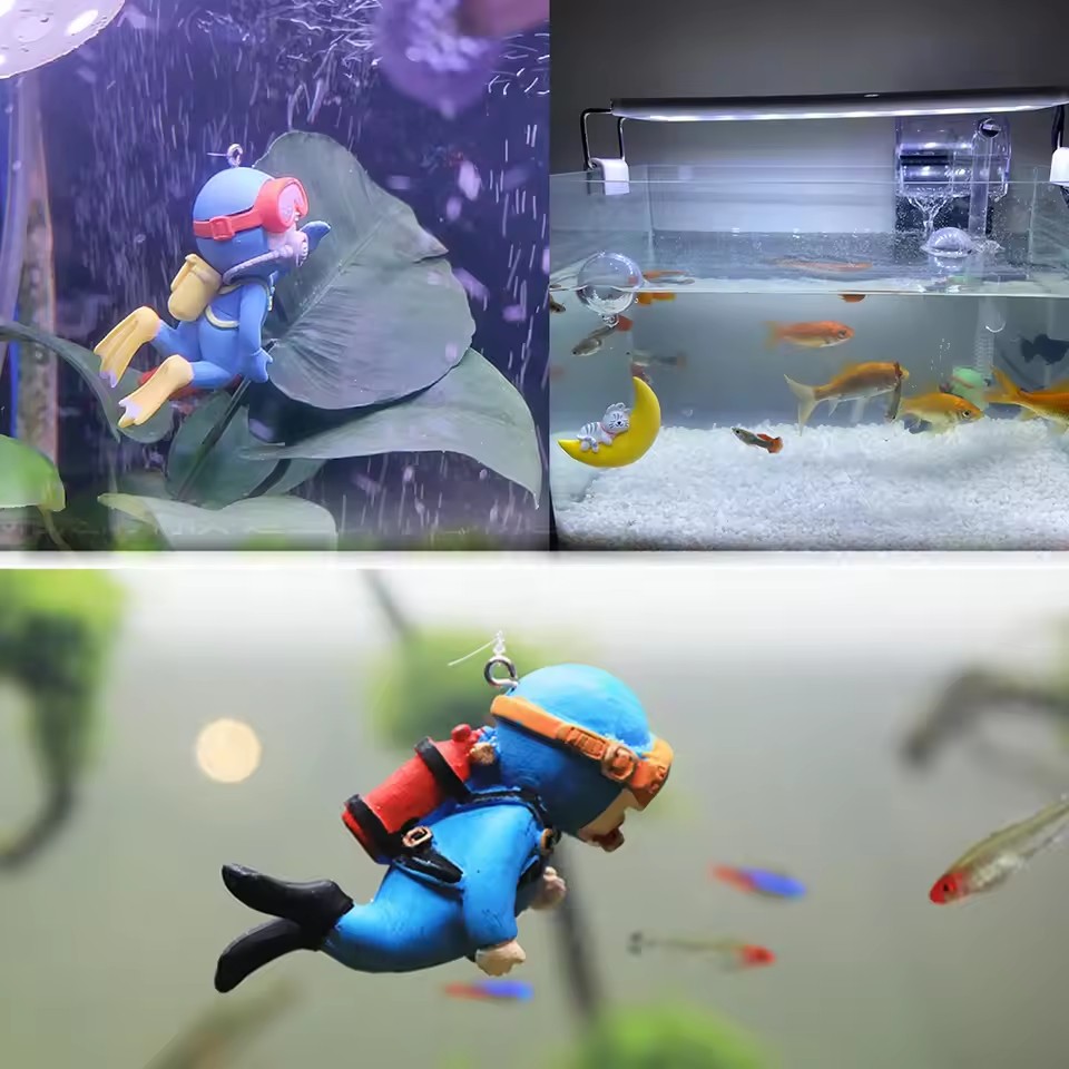 Fish Tank Diver Ornaments Land - Aquarium Fish Popular recension och pris