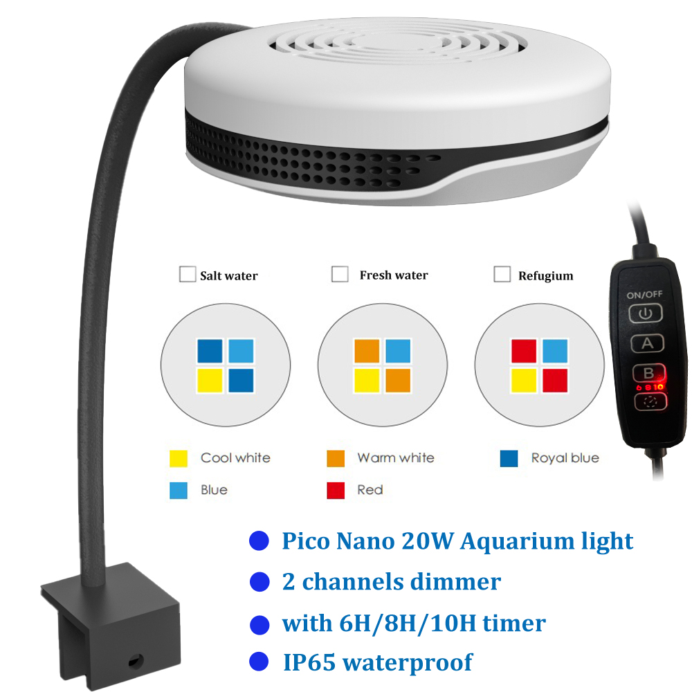 Clip on 20W LED Aquarium Light - Refugium Light Nano recension och pris